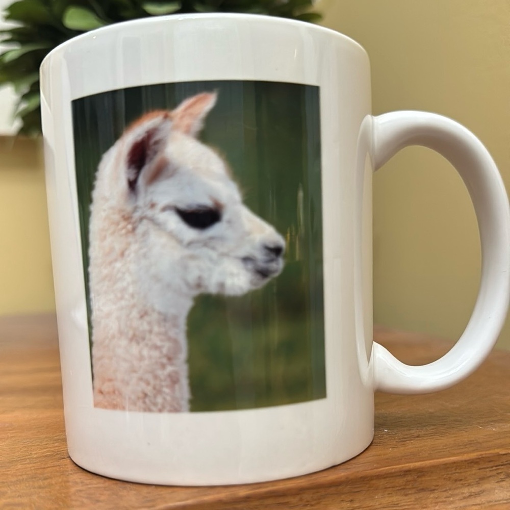 Alpaca Mug coffee print llama ceramic Live Love glass cup animal farm life ranch